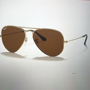 NEW-Ray-ban 62mm aviator classic - frame:gold/polarized brown classic lenses